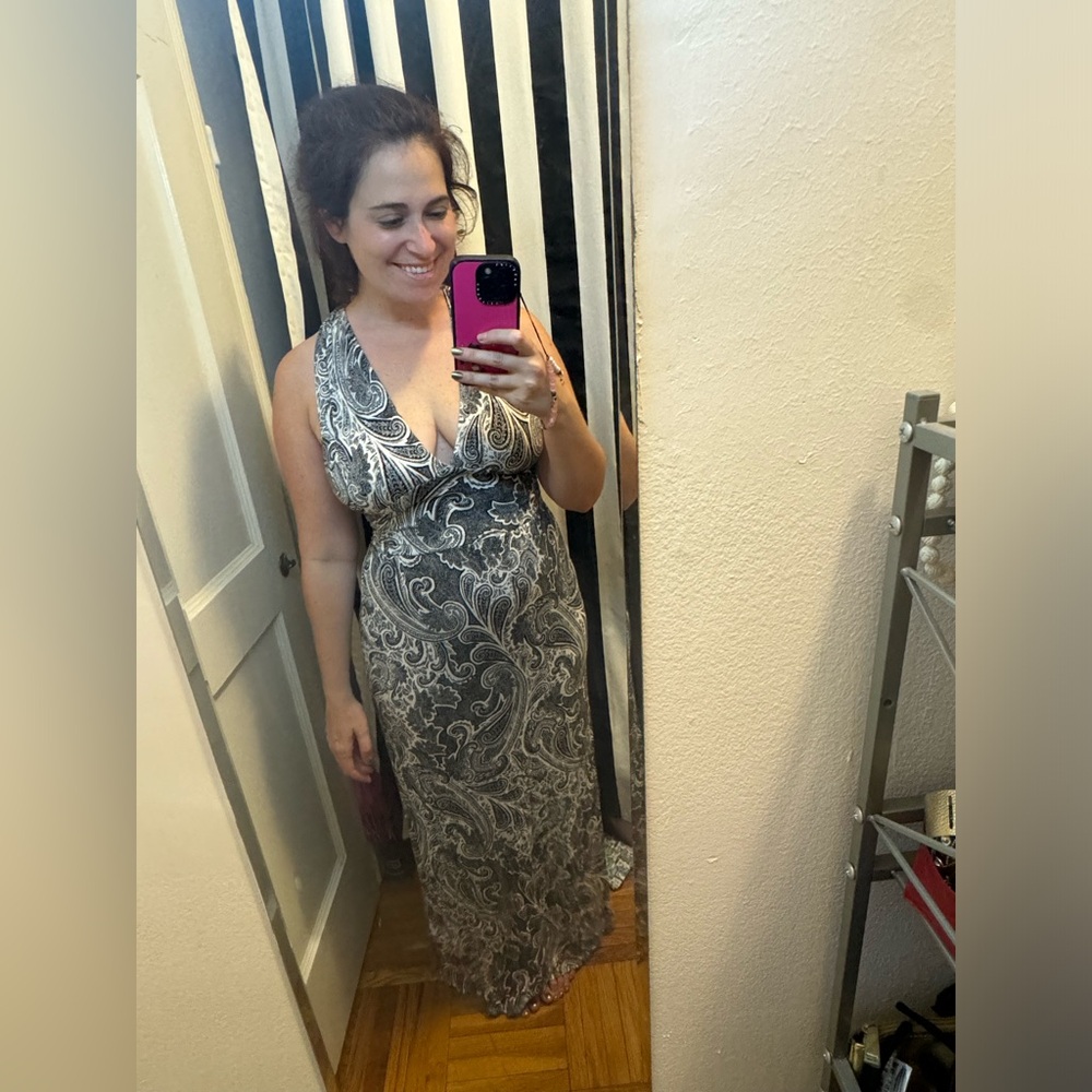Black and white maxi dress